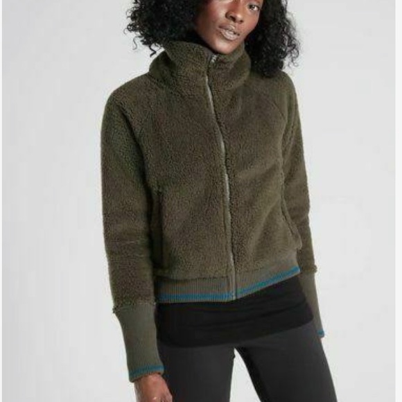 Athleta Jackets & Blazers - Athleta Tugga Sherpa Jacket, Mountain Olive